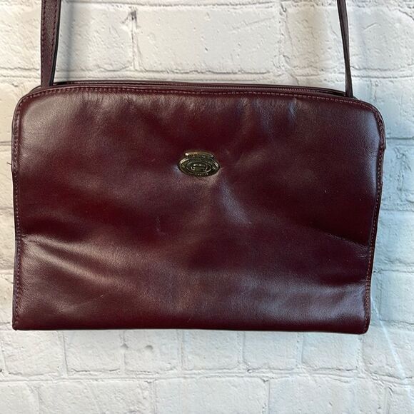 Etienne Aigner Burgundy Cross Body Bag with 3 inner openings, one is zip - Picture 1 of 10